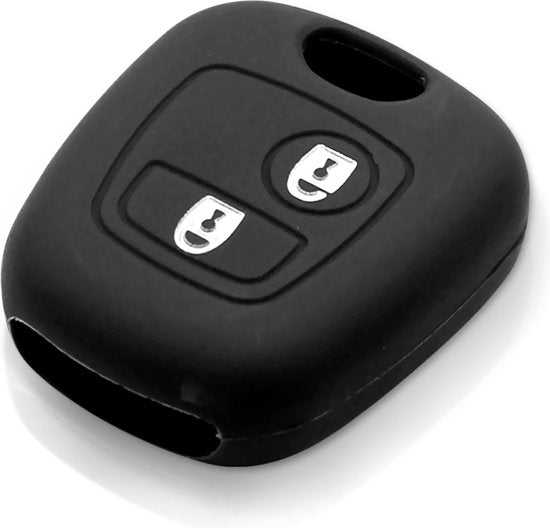 Siliconen Sleutelcover - Geschikt voor Toyota Aygo / Citroën C1 / Peugeot 107 – Zwart - Sleutel Hoesje Cover Geschikt voor Peugeot 107 / 107 / 206 / 207 / 306 / 307 / 406 / 407 - Auto Accessoires