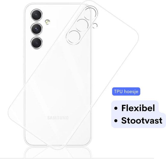 3 in 1 Set Geschikt voor Samsung Galaxy A15 - Transparant Hoesje + Screenprotector + Cameraprotector - Doorzichtige Shockproof TPU Case - Tempered Glass Screen Protector - Glazen Camerabeschermer - Set van 3