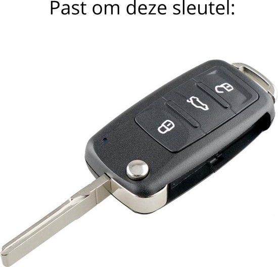 Zachte Carbon Sleutelcover met Knoppen - Sleutelhoesje Geschikt voor Volkswagen Golf / Polo / Tiguan / Up / Passat / Seat Leon / Skoda Citigo - Siliconen Materiaal - Sleutel Hoesje Cover - Auto Accessoires