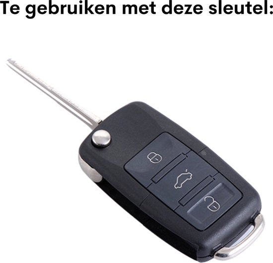 Siliconen Sleutelcover - Zwart - Sleutelhoesje Geschikt voor Volkswagen Golf / Polo / Tiguan / Up / Passat / Seat Leon / Skoda Citigo - Sleutel Hoesje Cover - Auto Accessoires Beschermhoesje