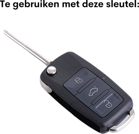 Siliconen Sleutelcover Sport - Zwart met Blauw - Sleutelhoesje Geschikt voor Volkswagen Golf / Polo / Tiguan / Up / Passat / Seat Leon / Skoda Citigo - Sleutel Hoesje Cover - Auto Accessoires Beschermhoesje