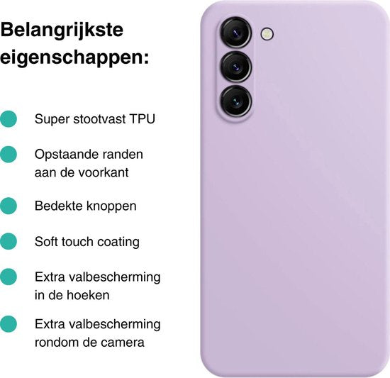 Hoesje Geschikt voor Samsung Galaxy S23+ / S23 Plus Hoesje - Paars - Stevige Shockproof Case - TPU Cover met Siliconen Touch - Backcover Telefoonhoesje