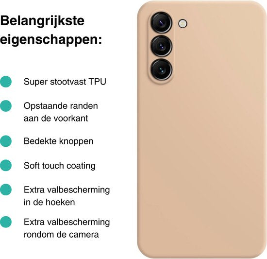Hoesje Roze - Geschikt voor Samsung Galaxy S23 - Stevige Shockproof Case - TPU Cover met Siliconen Touch - Backcover Telefoonhoesje