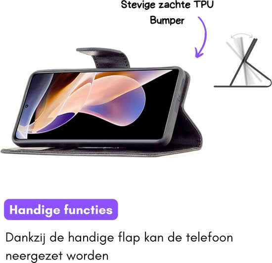 Hoesje Zwart - Geschikt voor Samsung Galaxy S23 FE - Portemonnee Book Case - Boekje Met Kaarthouder / Pasjeshouder en Magneetsluiting - Booklet - Wallet Beschermhoes - Telefoonhoesje