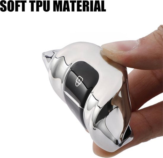 Zachte TPU Sleutelcover - Geschikt voor Renault / Dacia - Metallic Roze - Sleutelhoesje Geschikt voor Renault Clio / Captur / Laguna / Scenic / Duster / Logan / Sandero - Flexibele Sleutel Cover - Sleutel Hoesje - Auto Accessoires