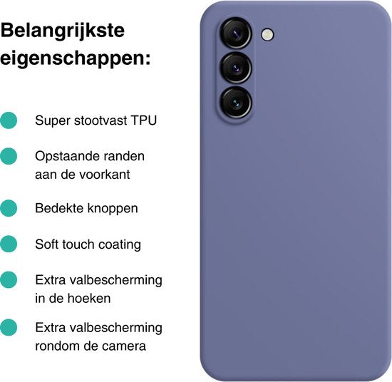 Hoesje Blauw - Geschikt voor Samsung Galaxy S23 - Blauw - Stevige Shockproof Case - TPU Cover met Siliconen Touch - Backcover Telefoonhoesje
