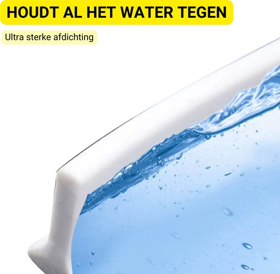 Badkamer Waterbarrière Strip - Douchedrempel 200 cm - Zelfklevende Siliconen Waterstopper - Waterstopper Tegen Waterlekkage - Waterkering voor Douche, Bad en Keuken - Wit
