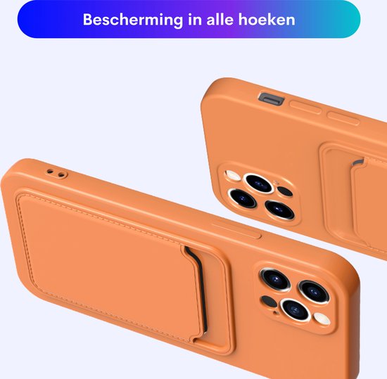 Set van 2 Hoesjes - Geschikt voor Apple iPhone 11 - Stevig TPU Hoesje - Met Kaarthouder - Groen & Donkerblauw - Shockproof Case met Pasjeshouder - TPU Hoes Met Vakje Voor Pasje - Card Case Back Cover