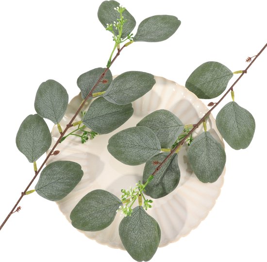 Eucalyptus Takken - 10 Stuks - Realistische Eucalyptus Decoratie - Kunstplant - Huisdecoratie en Bruiloft - Groene Takken 45 cm