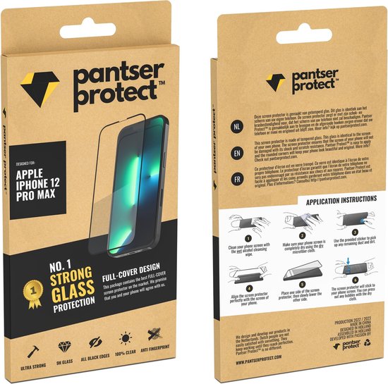 Pantser Protect™ Glass Screenprotector Geschikt voor iPhone 12 Pro Max - Case Friendly - Premium Pantserglas - Glazen Screen Protector