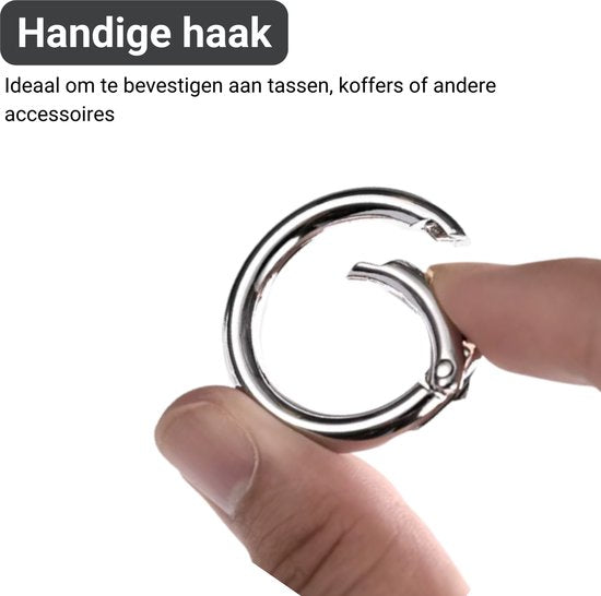 Sleutelhanger Geschikt voor Apple Airtag - 3 Pack - Tassenhanger / Kofferhanger - Zwart - Airtag Houder - Airtag Hanger - Case - Airtag Hoesje - Siliconen Houder