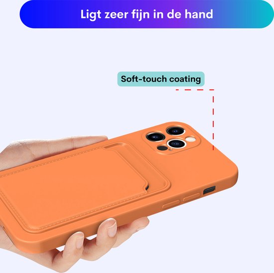 Hoesje Geschikt voor Apple iPhone 16 Pro Stevig TPU - Met Kaarthouder - Donkerblauw - Shockproof Case met Pasjeshouder - TPU Hoes Met Vakje Voor Pasje - Card Case Back Cover