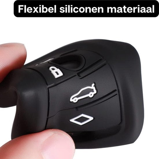 Siliconen Sleutelcover - Zwart Sleutelhoesje Geschikt voor BMW 1 serie / 3 serie / 5 Serie / 7 Serie / X1 / X3 / X4 / X5 / F16 / G20 / G30 / F11 / M - Sleutel Hoesje Keycover - Auto Accessoires