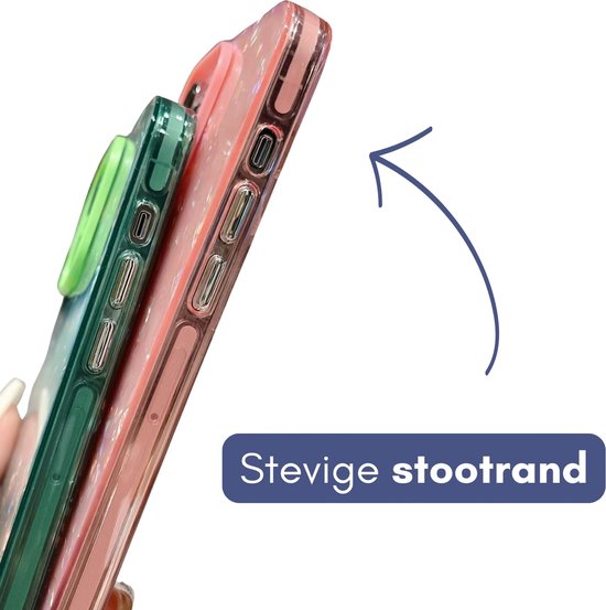Glitter TPU Hoesje - Geschikt voor Apple iPhone 15 Pro - Stevig met Dikke Randen - Kristal Look - Zwart - Shockproof - Telefoonhoesje - met Camera Beschermrand