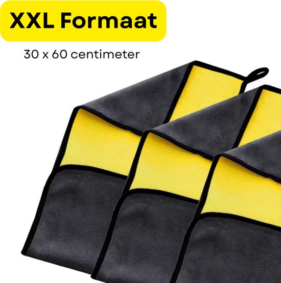 10-Pack - XXL Auto Droogdoek 60 Centimeter - 10 Grote Auto Reinigingsdoeken - Voor Poetsen en Drogen - Interieur en Exterieur - Professionele Microfiber Doeken voor Detailing - Microvezel Doeken 60 x 30 cm
