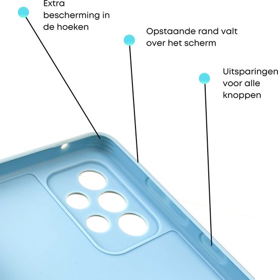 5 Pack - Hoesje Geschikt voor Samsung Galaxy A53 - 5x Siliconen Shock Proof Case - Stevige TPU Cover - Multipack met Groen, Zwart, Blauw, Roze en Paars