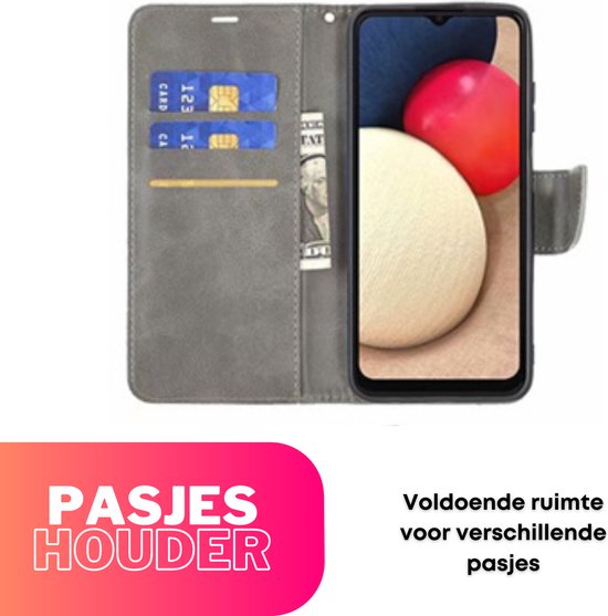 Hoesje Grijs - Geschikt voor Samsung Galaxy A14 - Portemonnee Book Case - Boekje Met Kaarthouder / Pasjeshouder en Magneetsluiting - Booklet - Wallet Beschermhoes - Telefoonhoesje