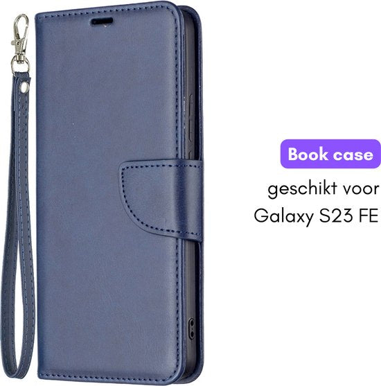 Hoesje Blauw - Geschikt voor Samsung Galaxy S23 FE - Portemonnee Book Case - Boekje Met Kaarthouder / Pasjeshouder en Magneetsluiting - Booklet - Wallet Beschermhoes - Telefoonhoesje