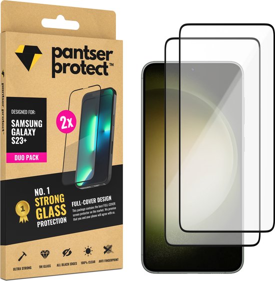 DUO-PACK - 2x Pantser Protect™ Glass Screenprotector Geschikt voor Samsung Galaxy S23+ / S23 Plus - Case Friendly & Full Cover - Premium Pantserglas - Glazen Screen Protector