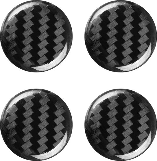 4x Carbon Look Sleutelgat Sticker - 20 MM - Auto Sleutelgat Stickers - Glossy Carbon Look - Zelfklevend - Geschikt voor Alle Automerken / Universeel