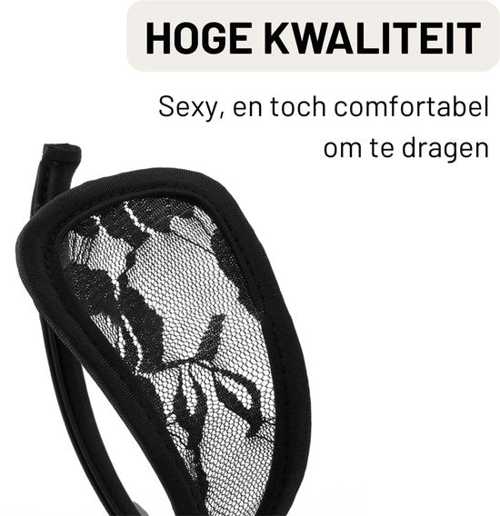 Onzichtbare C-Strings - Zonder Zijbandjes / Zijkant - Strapless - Onzichtbaar / Invisible - Herbruikbaar - Zwart & Rood - One Size