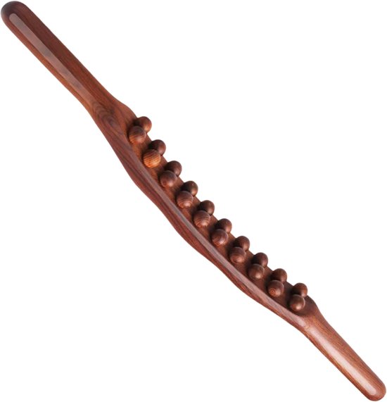 2-Delige Set - Houten Massage Stok en Cellulite Borstel - Huidverbetering - Gua Sha Massager - Ontspanning - Hoofd / Nek / Rug / Armen / Benen / Buik - Hout