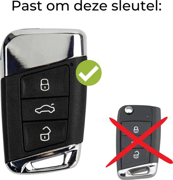 Zachte TPU Sleutelcover - Zwart & Goud - Sleutelhoesje Geschikt voor Volkswagen Passat / Arteon / Skoda Kodiaq / Superb / Seat - Sleutel Hoesje Cover - Auto Accessoires