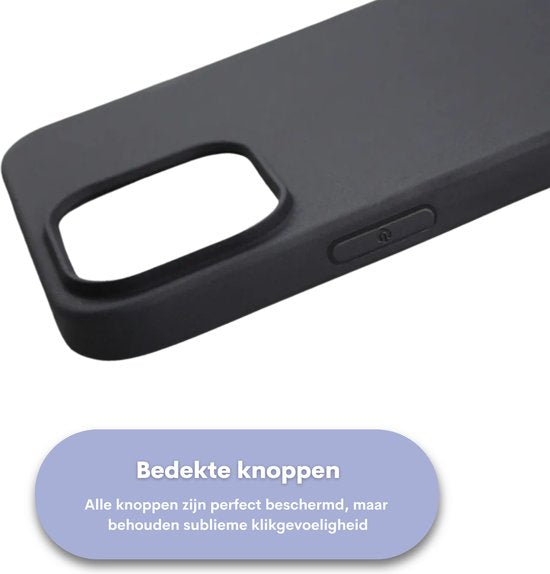 Soft Touch Hoesje - Geschikt voor Apple iPhone 13 - Navy Blauw - Stevig Shockproof TPU Materiaal - Zachte Coating - Siliconen Feel Case - Back Cover Donkerblauw