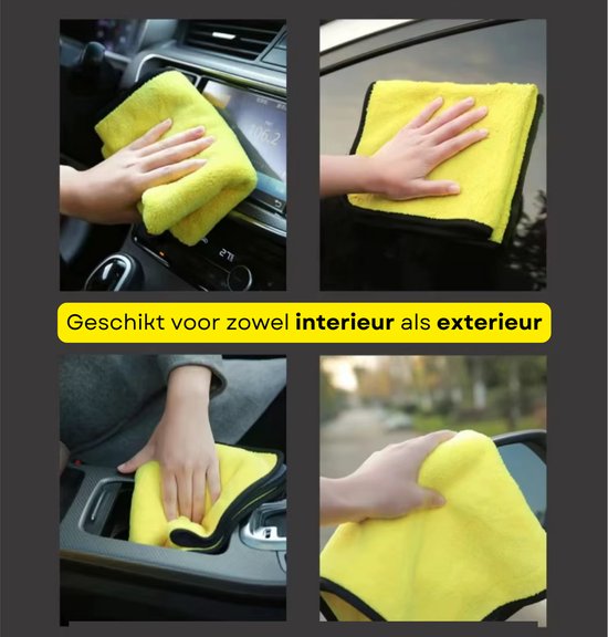 10-Pack - XXL Auto Droogdoek 60 Centimeter - 10 Grote Auto Reinigingsdoeken - Voor Poetsen en Drogen - Interieur en Exterieur - Professionele Microfiber Doeken voor Detailing - Microvezel Doeken 60 x 30 cm