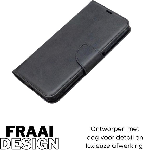 Hoesje Zwart - Geschikt voor Samsung Galaxy S21 FE - Portemonnee Book Case - Boekje Met Kaarthouder / Pasjeshouder en Magneetsluiting - Booklet - Wallet Beschermhoes Kunstleer - Voor S21FE