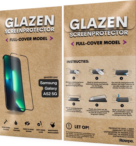 Screenprotector - Geschikt voor Samsung Galaxy A52 5G - Gehard Glas - Full Cover Tempered Glass - Case Friendly