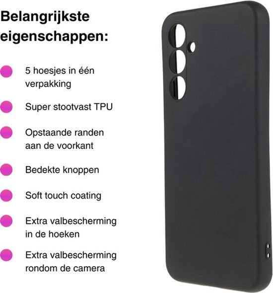 5 PACK - Hoesje Geschikt voor Samsung Galaxy S24 / S25 - 5x Siliconen Shock Proof Case - Stevige TPU Cover - Multipack met paars, blauw, zwart, groen en roze