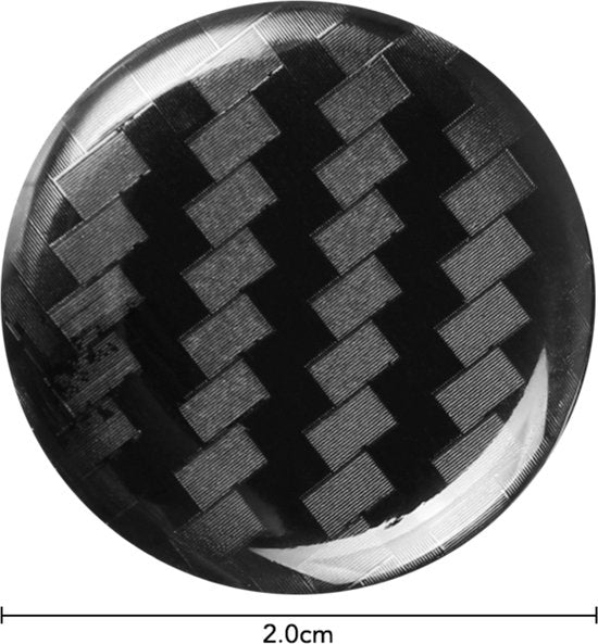 4x Carbon Look Sleutelgat Sticker - 20 MM - Auto Sleutelgat Stickers - Glossy Carbon Look - Zelfklevend - Geschikt voor Alle Automerken / Universeel