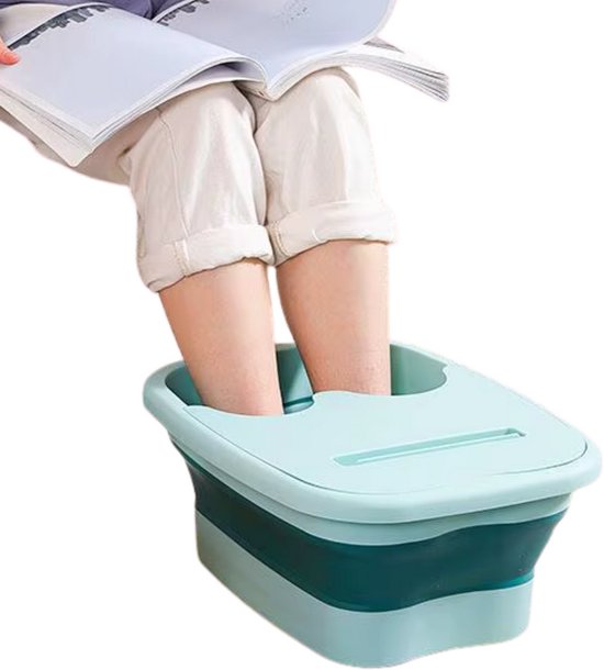 Voetenbad Met Deksel - Inklapbaar - Met Massagedrukpunten - Ontspanning - Verkoeling - Mint Groen