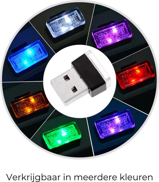 USB Led Verlichting Paars - USB LED Lampje voor Auto, Interieur of Laptop - Mini Sfeerverlichting Dashboard - Nachtverlichting Auto - Autoverlichting