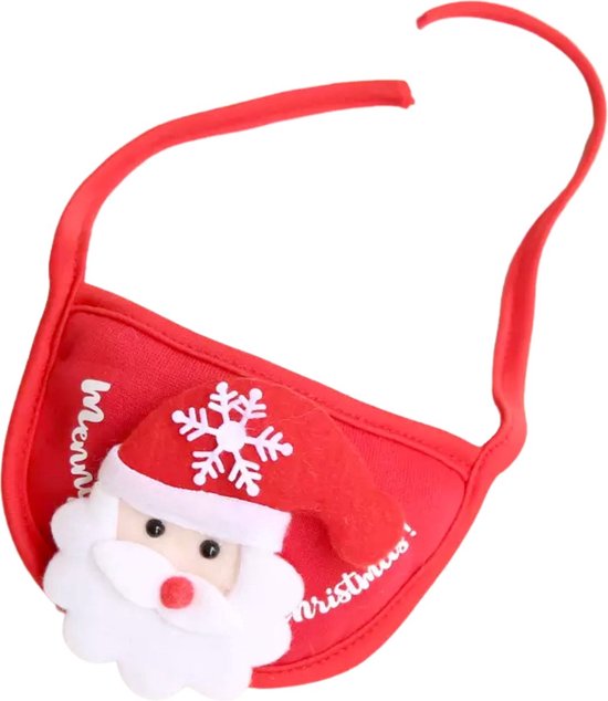 Kerstpakje Hond - Maat L - 2-Delig Hondenkostuum Rood - Met Muts en Slabbetje - Hondenpakje Kerst - Kerstpak voor Honden - Honden Verkleed Kostuums - Kerstkostuum - Hondenkleding