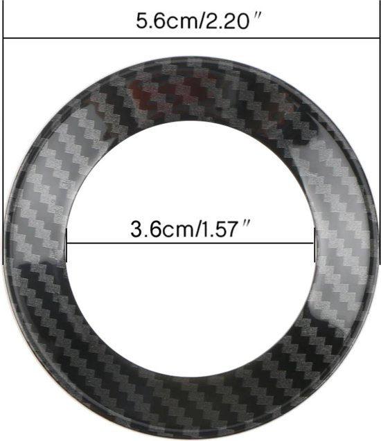 Stuurwiel Ring Zelfklevend - Carbon Look - Geschikt Voor oa. Volkswagen Golf 4 / Golf 5 / Polo / Tiguan / Passat / GTI - Volkswagen Auto Accessoires