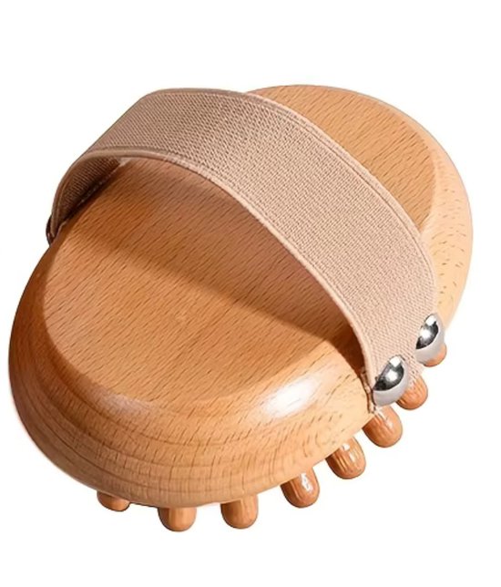 2-Delige Set - Houten Massage Stok en Cellulite Borstel - Huidverbetering - Gua Sha Massager - Ontspanning - Hoofd / Nek / Rug / Armen / Benen / Buik - Hout