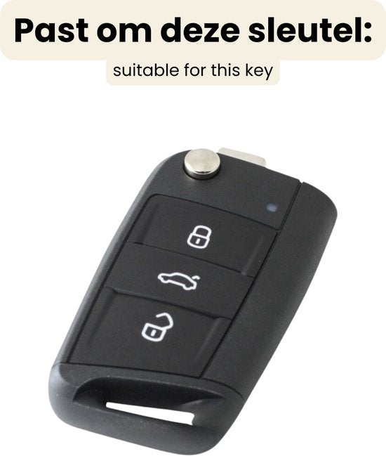 Zachte TPU Sleutelcover - Sleutelhoesje Geschikt voor Volkswagen Volkswagen Golf / Tiguan - Seat Leon / Ateca / Ibiza - Skoda Kodiaq / Octavia / Karoq - Roze Marmer - Key Cover - Accessoires Beschermhoesje