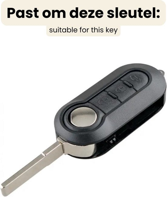 Zachte TPU Sleutelcover - Sleutelhoesje Geschikt voor Fiat 500 / 500L / 500X / Abarth / 500C / Panda / Punto / Stilo - Stevige Flexibele Sleutel Cover - Wit Marmer - Key Cover - Auto Accessoires