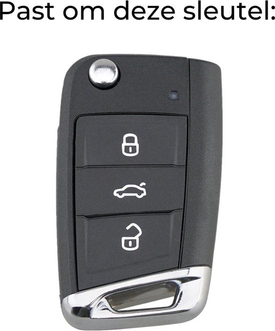 Siliconen Sleutelcover Sport - Wit Rood Sleutelhoesje Geschikt voor Volkswagen Polo / Golf / 2014 - 2021 / Seat Leon / Seat Ibiza / Golf GTI / Golf R / Golf 7 / Skoda - Sleutel Hoesje Keycover - Auto Accessoires