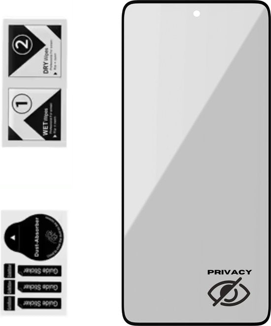 Privacy Screenprotector - Geschikt voor Samsung Galaxy A15 / A25 - Gehard Glas - Full Cover Tempered Privacy Glass - Case Friendly - 3 Pack