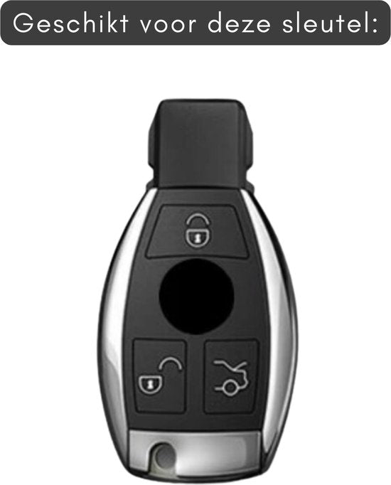 Luxe Alcantara Sleutelcover - Sleutelhoesje Geschikt voor Mercedes A Klasse / B Klasse / C Klasse / G Klasse / CLA / CLS / GLA / GL / SLK / AMG - Alcantara Look - Zacht Sleutel Hoesje - Met Hanger - Auto Accessoires