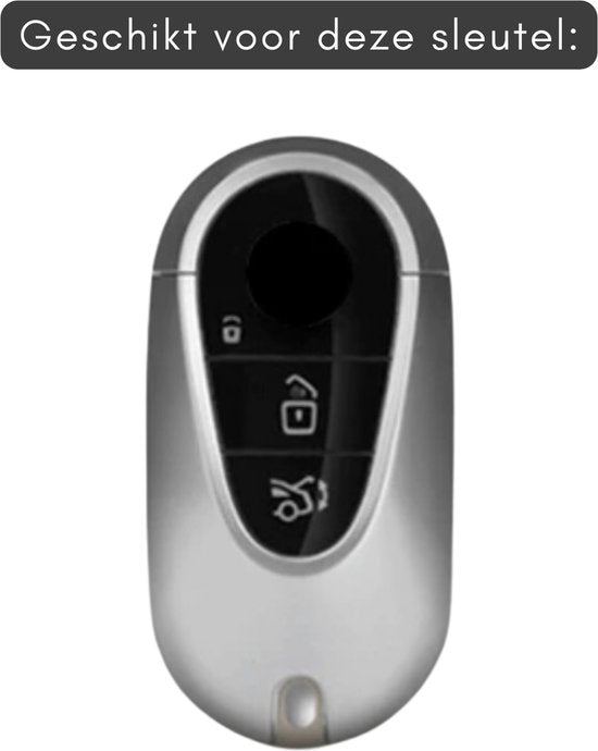Luxe Alcantara Sleutelcover - Sleutelhoesje Geschikt voor Mercedes 2022 C Klasse / E Klasse / S Klasse / W206 / S350 / C260 / C300 / Etc. - Alcantara Look - Zacht Sleutel Hoesje - Met Hanger - Auto Accessoires