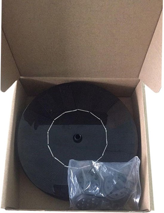Rogoods - Solar Fontein op Zonne Energie - Fontein Pomp voor Tuin / Vijver / Zwembad / Waterschaal / Vogelbadje - 6 Opzetstukken - Sterke Straal - 16 CM Waterfontein