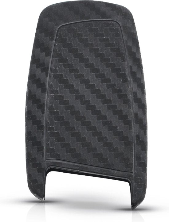 Zachte Carbon Sleutelcover met Knoppen - Sleutelhoesje Geschikt voor BMW 1 serie / 3 serie / 5 Serie / 7 Serie / X1 / X3 / X4 / X5 / F20 / F30 / F31 / F34 / M - Siliconen Materiaal - Sleutel Hoesje Cover - Auto Accessoires