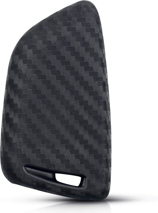 Zachte Carbon Sleutelcover met Knoppen - Sleutelhoesje Geschikt voor BMW 1 serie / 3 serie / 5 Serie / 7 Serie / X1 / X3 / X4 / X5 / F16 / G20 / G30 / F11 / M - Siliconen Materiaal - Sleutel Hoesje Cover - Auto Accessoires
