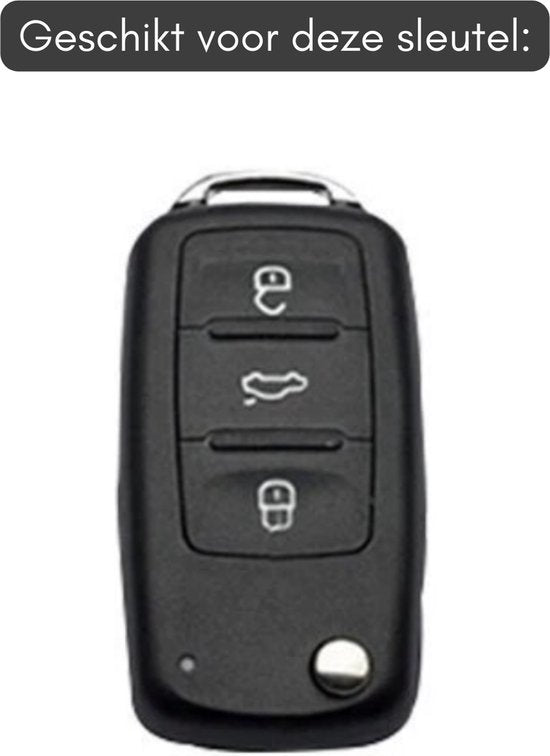 Premium Sleutelcover - Gloss Carbon Look - Sleutelhoesje Geschikt voor Volkswagen Golf / Polo / Tiguan / Up / Passat / Seat Leon / Skoda Citigo - Key Cover - Auto Accessoires