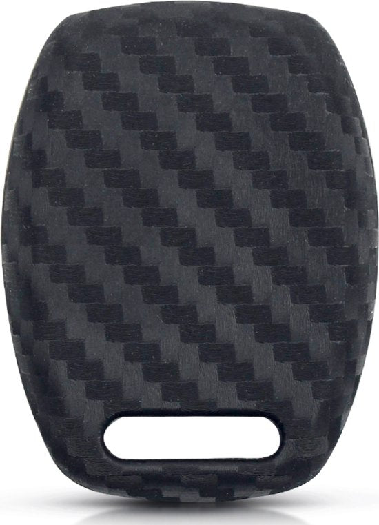 Zachte Carbon Sleutelcover met Knoppen - Geschikt voor Honda - Sleutelhoesje Geschikt voor Honda Civic / Accord / Pilot / Fit / Jazz / Insight / CRV / Insight / Odyssey - Siliconen Materiaal - Sleutel Hoesje Cover - Auto Accessoires