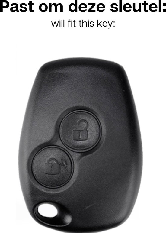 Zachte Carbon Sleutelcover met Knoppen - Sleutelhoesje Geschikt voor Renault Clio / Twingo / Modus / Kangoo / Laguna / Dacia Logan / Duster / Sandero - Siliconen Materiaal - Sleutel Hoesje Cover - Auto Accessoires